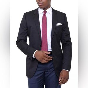 Boss Hugo Boss Mens Sz 40 R Blazer Sport Coat The Sharp Black 100% Wool 2 Button